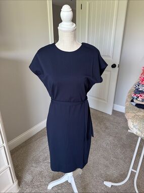 J. McLaughlin Navy Belted Midi Dress
